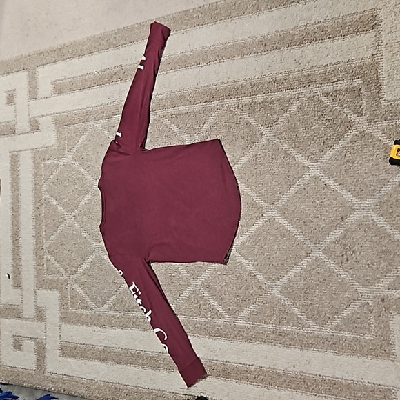 Abercrombie & Fitch Logo Long-sleeve Woman's Shirt | Burgundy - Picture 3 of 9